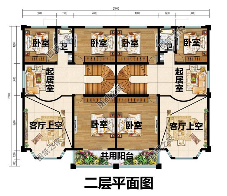 兄弟合建房新農(nóng)村三層雙拼別墅