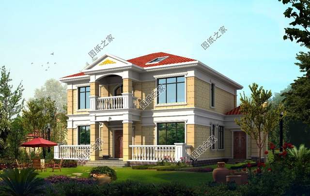 農(nóng)村二層簡約房子圖片，造型簡單，打造溫馨的家