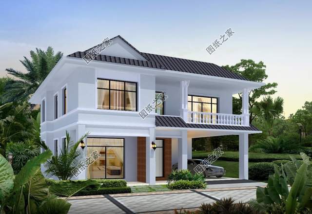 農(nóng)村二層簡約房子圖片，造型簡單，打造溫馨的家