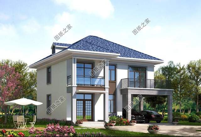 農(nóng)村二層簡約房子圖片，造型簡單，打造溫馨的家