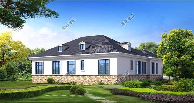 設計感十足的，7字型一層別墅設計圖，最近火到爆