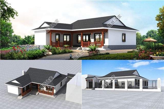 設計感十足的，7字型一層別墅設計圖，最近火到爆