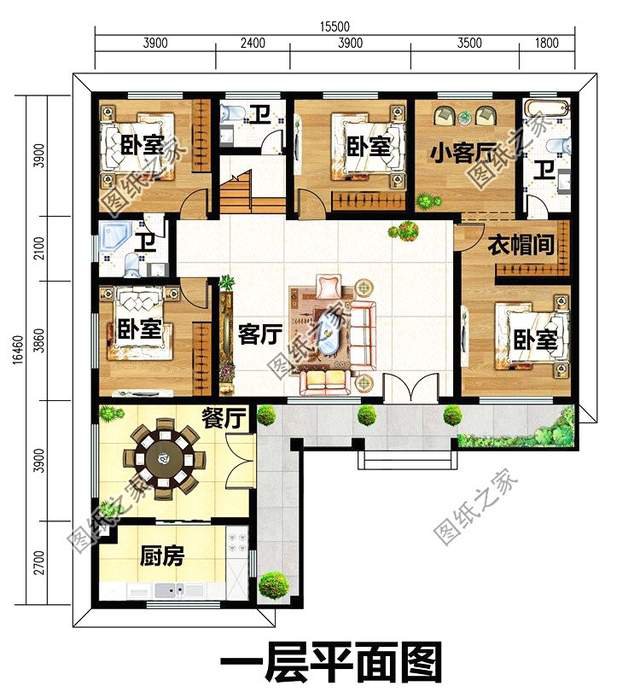 設計感十足的，7字型一層別墅設計圖，最近火到爆