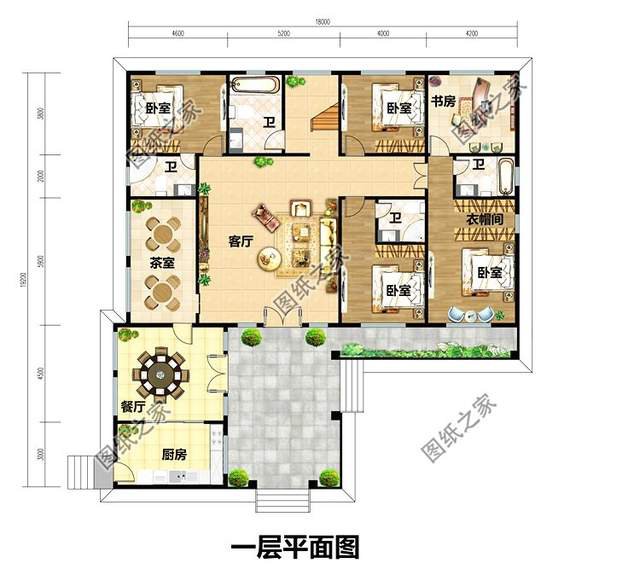 設計感十足的，7字型一層別墅設計圖，最近火到爆