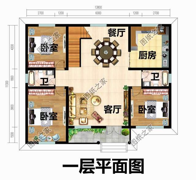 三套舒適又美觀的一層半自建別墅設(shè)計(jì)圖紙