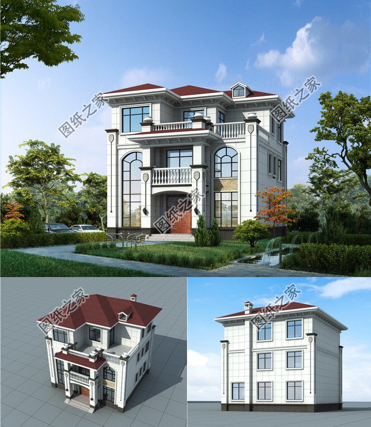 11X10米三層農(nóng)村自建房效果圖