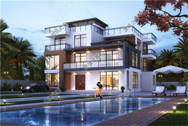 不帶羅馬柱的超現(xiàn)代三層別墅設計圖，這樣的風格你愛了嗎