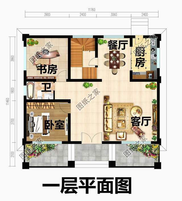 開(kāi)間11×13米的小清新二層別墅設(shè)計(jì)圖，賊亮眼