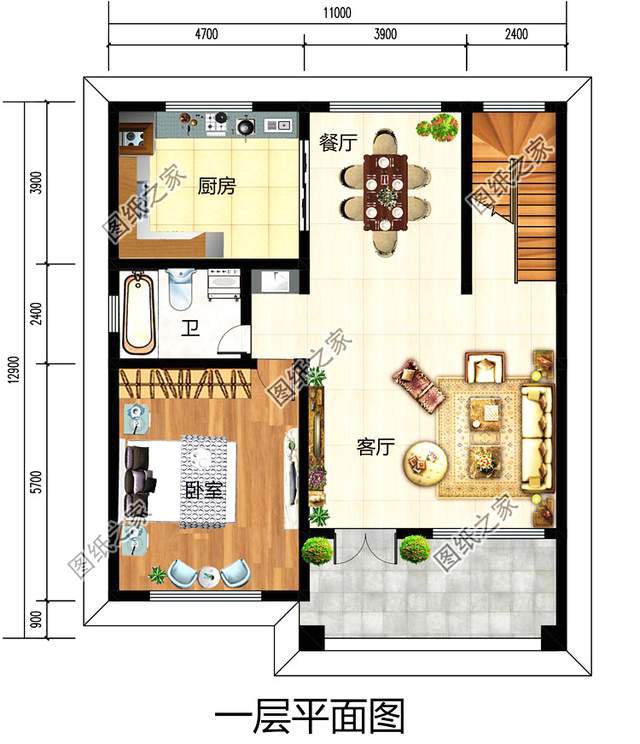 開(kāi)間11×13米的小清新二層別墅設(shè)計(jì)圖，賊亮眼