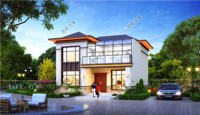 開(kāi)間11×13米的小清新二層別墅設(shè)計(jì)圖，賊亮眼