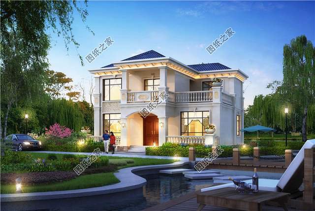 開(kāi)間11×13米的小清新二層別墅設(shè)計(jì)圖，賊亮眼