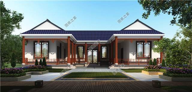 古香古氣的新中式一層別墅，濃濃的書香味