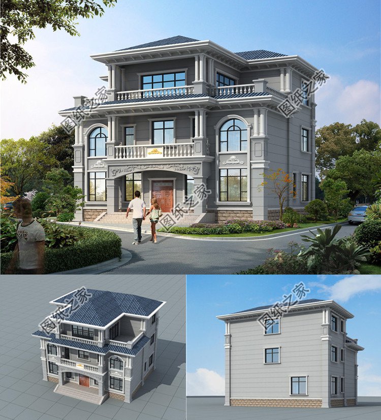 14.6×12米三層豪華小別墅效果圖