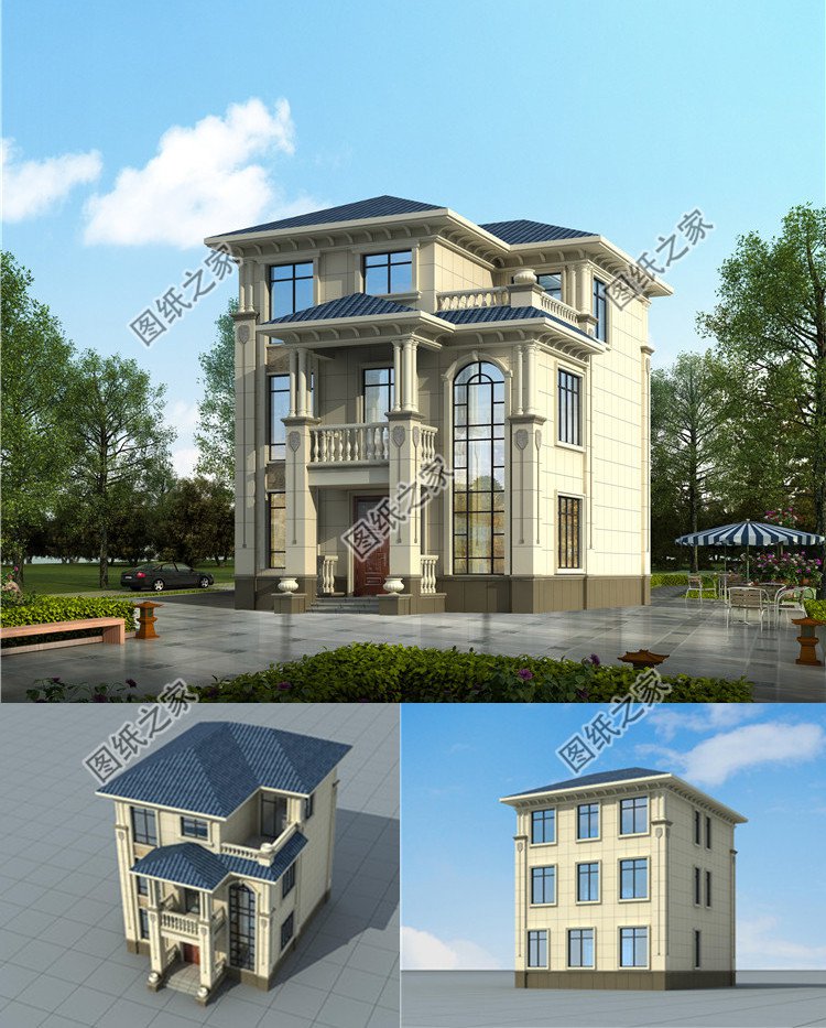 農(nóng)村自建三層歐式別墅效果圖