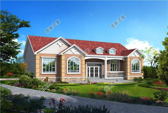 超大平多風(fēng)格一層別墅設(shè)計圖紙，真是有派又有面