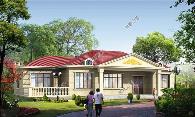 超大平多風(fēng)格一層別墅設(shè)計圖紙，真是有派又有面