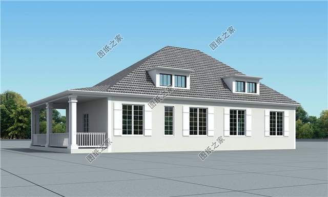 帶閣樓的一層別墅設(shè)計圖，用它養(yǎng)老溫馨又舒適