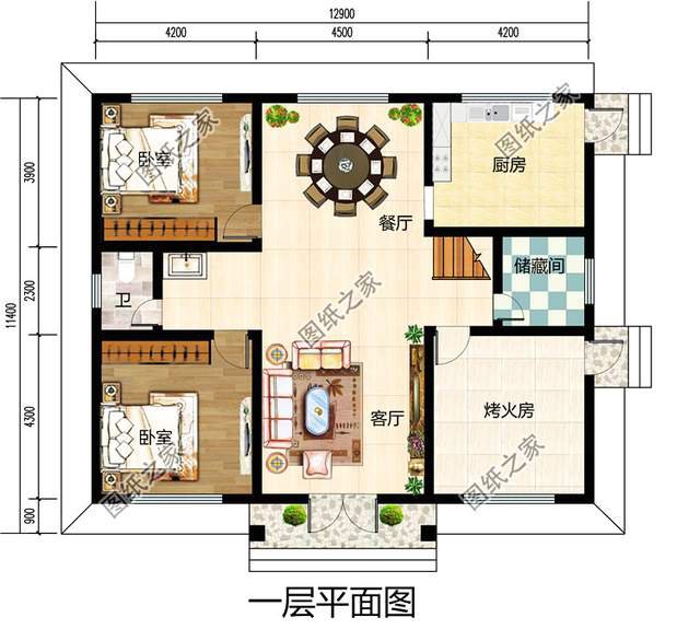 帶閣樓的一層別墅設(shè)計圖，用它養(yǎng)老溫馨又舒適