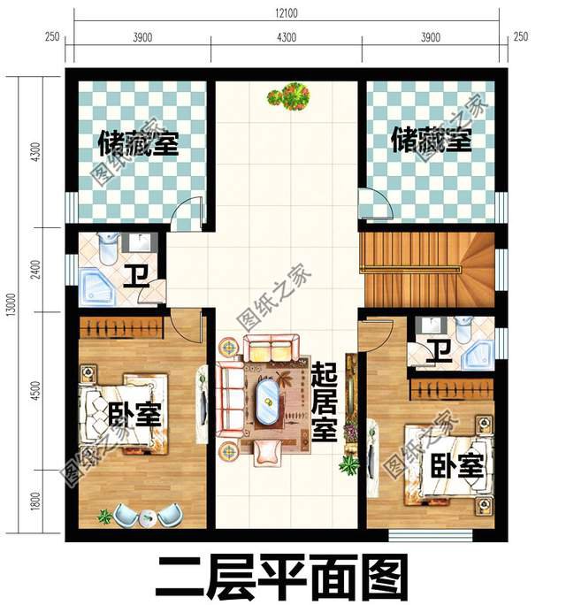 帶閣樓的一層別墅設(shè)計圖，用它養(yǎng)老溫馨又舒適