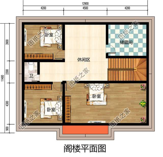 帶閣樓的一層別墅設(shè)計圖，用它養(yǎng)老溫馨又舒適