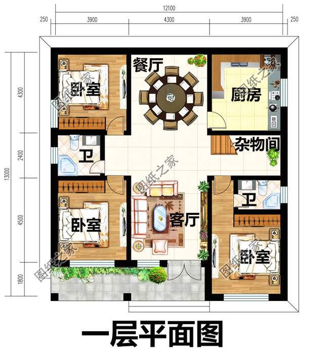 帶閣樓的一層別墅設(shè)計圖，用它養(yǎng)老溫馨又舒適