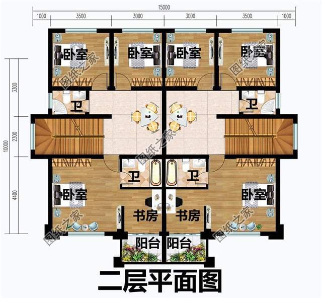 小戶型雙拼別墅自建房，連在一起的雙胞胎