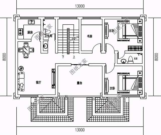 小戶型雙拼別墅自建房，連在一起的雙胞胎