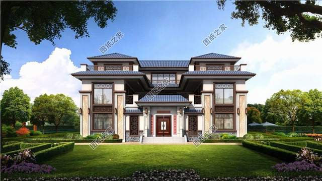 新中式三層四合院別墅設計圖，做民宿的首選