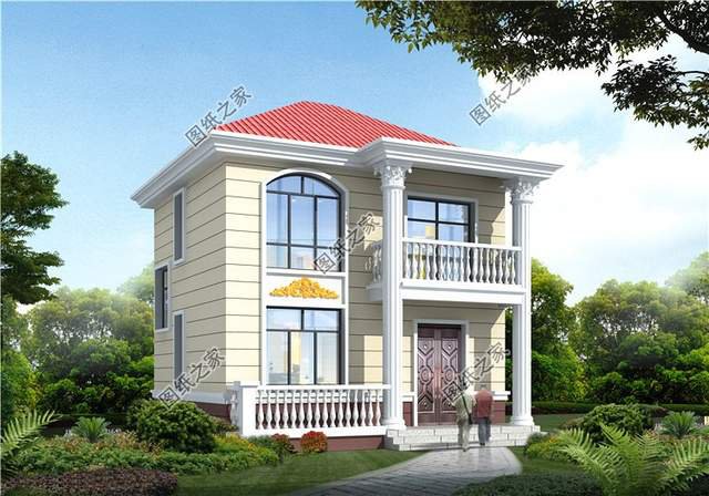 農(nóng)村宅地基小，開間8米左右的二層房屋設(shè)計(jì)圖滿足你的條件