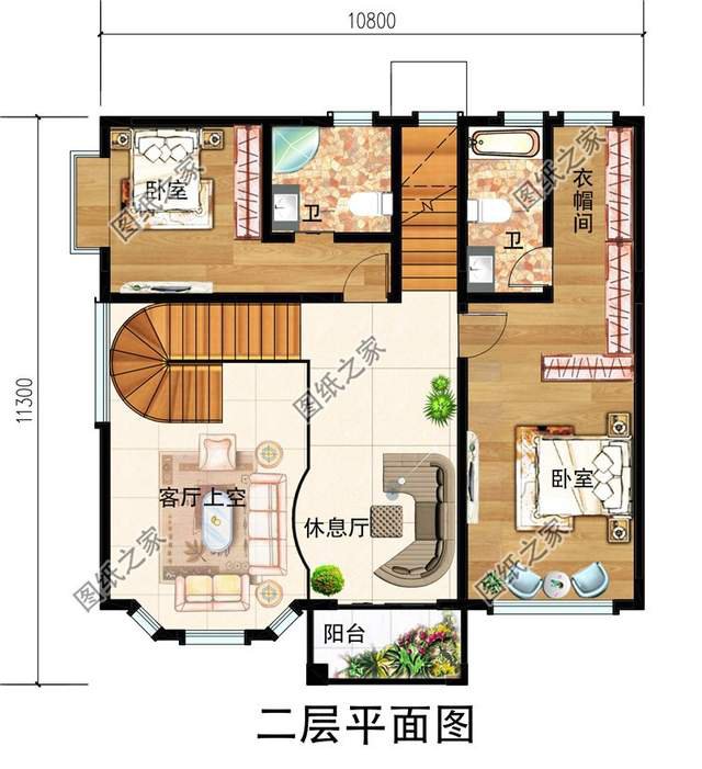 農(nóng)村二層半自建房設(shè)計(jì)圖，在大而不俗的露臺(tái)上看日出日落