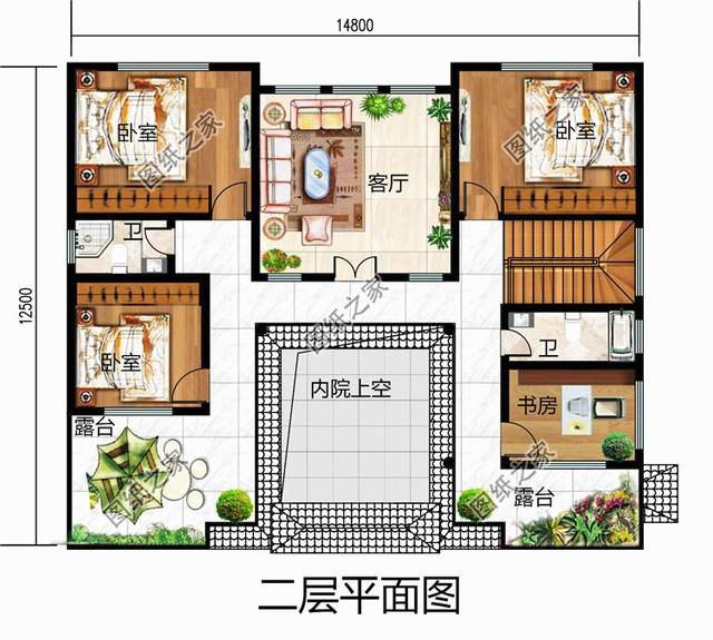 適合農(nóng)村居住的小戶型新中式二層四合院，世間最美好的風景