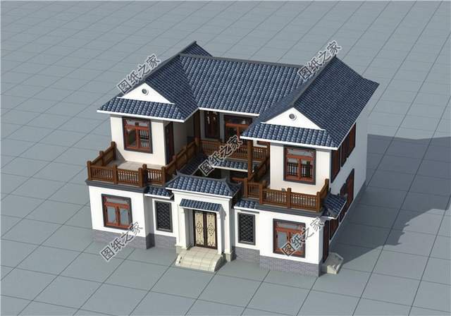 適合農(nóng)村居住的小戶型新中式二層四合院，世間最美好的風景