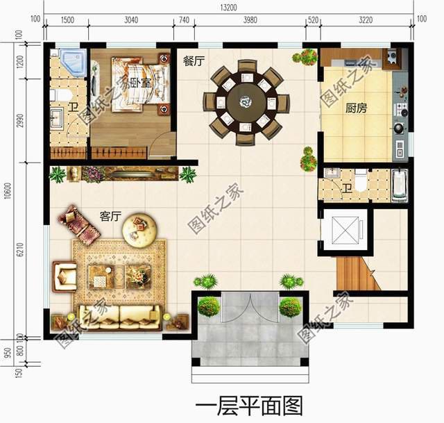 占地130平左右四層樓房設(shè)計圖，三代同堂都能住得過來