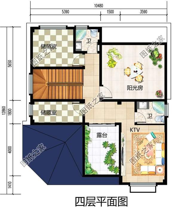 占地130平左右四層樓房設(shè)計圖，三代同堂都能住得過來