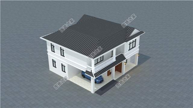 超現(xiàn)代二層房屋設(shè)計(jì)圖符合年輕人的審美，個(gè)性不張揚(yáng)，灑脫不隨性