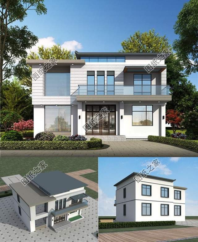 超現(xiàn)代二層房屋設(shè)計(jì)圖符合年輕人的審美，個(gè)性不張揚(yáng)，灑脫不隨性