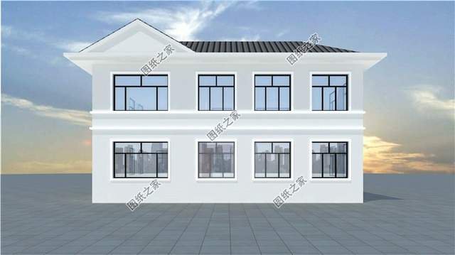 超現(xiàn)代二層房屋設(shè)計(jì)圖符合年輕人的審美，個(gè)性不張揚(yáng)，灑脫不隨性