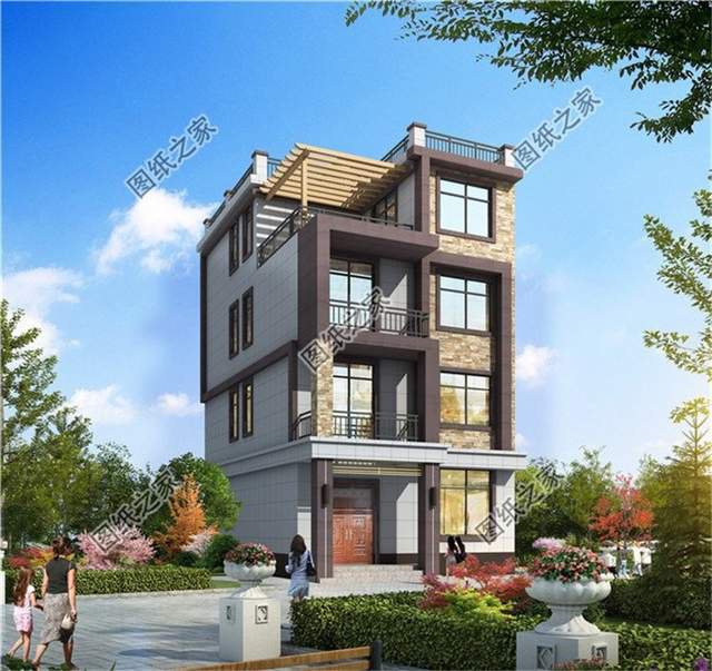 平屋頂四層迷你小別墅占地小功能全，再也不用擔(dān)心一家人不夠住了