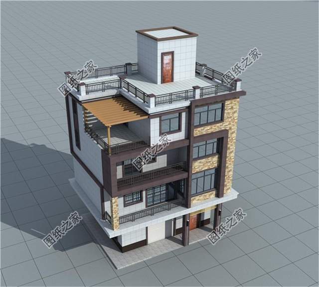 平屋頂四層迷你小別墅占地小功能全，再也不用擔(dān)心一家人不夠住了