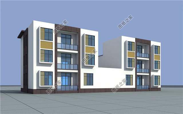 平屋頂雙拼農(nóng)村別墅，兄弟建房其利斷金，老人也會樂見其成