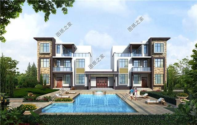 平屋頂雙拼農(nóng)村別墅，兄弟建房其利斷金，老人也會樂見其成