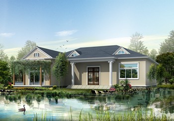 帶閣樓的七字形一層半別墅自建房設(shè)計(jì)圖