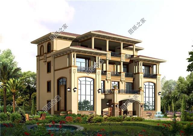 漂亮的房子百里挑一四層歐式別墅效果圖，滿足你對奢華的概念