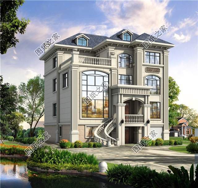 漂亮的房子百里挑一四層歐式別墅效果圖，滿足你對奢華的概念