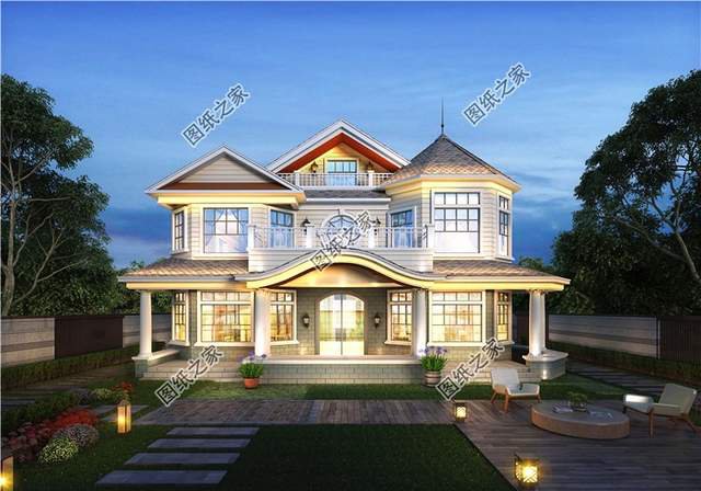 200平左右質(zhì)感十足的新農(nóng)村三層別墅設(shè)計(jì)圖，富貴之氣迎面而來