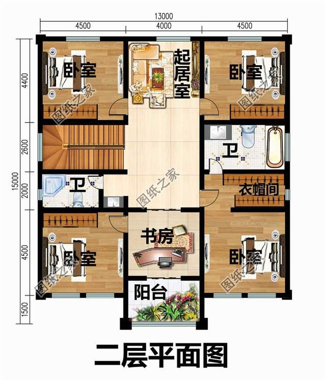 戶型對稱的農(nóng)村二層樓房設(shè)計(jì)圖，里面有一款絕對是你的選擇