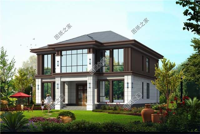 戶型對稱的農(nóng)村二層樓房設(shè)計(jì)圖，里面有一款絕對是你的選擇