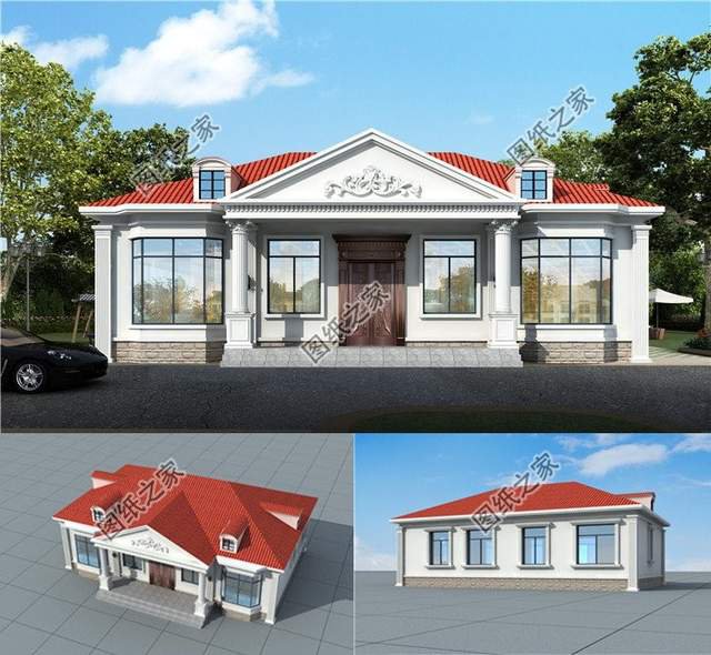 農(nóng)村一層坡屋頂自建房，造型獨特又精致，一種清新自然之感