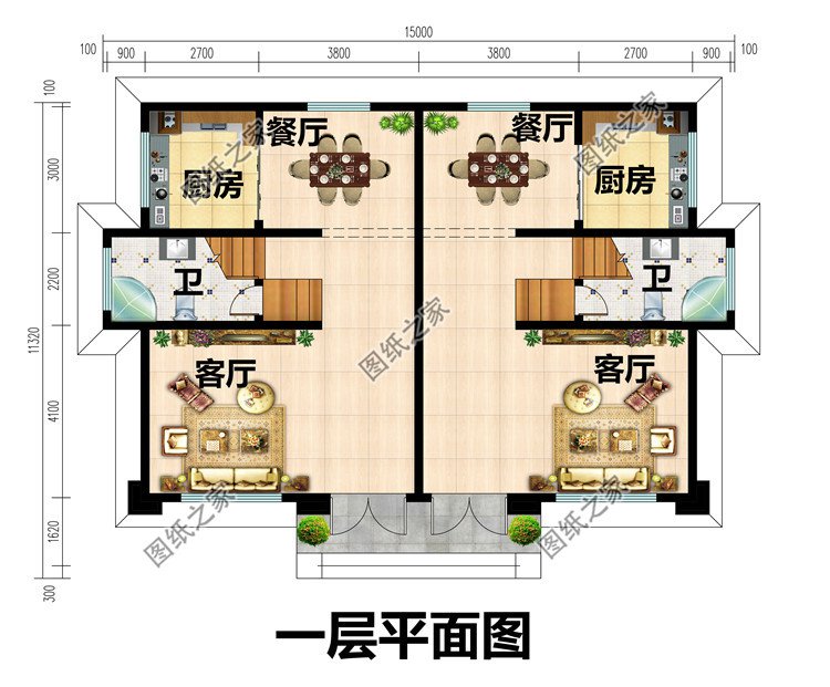 三層小面積雙拼別墅設(shè)計圖