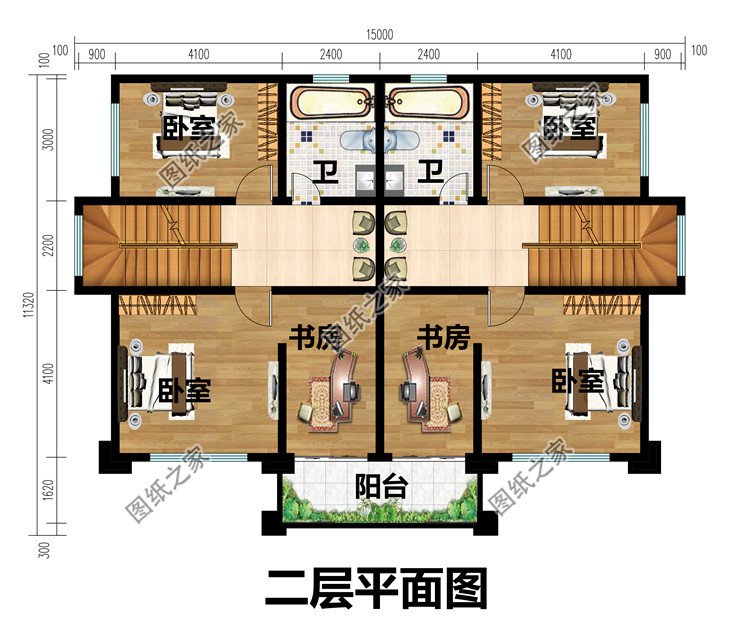 三層小面積雙拼別墅設(shè)計圖